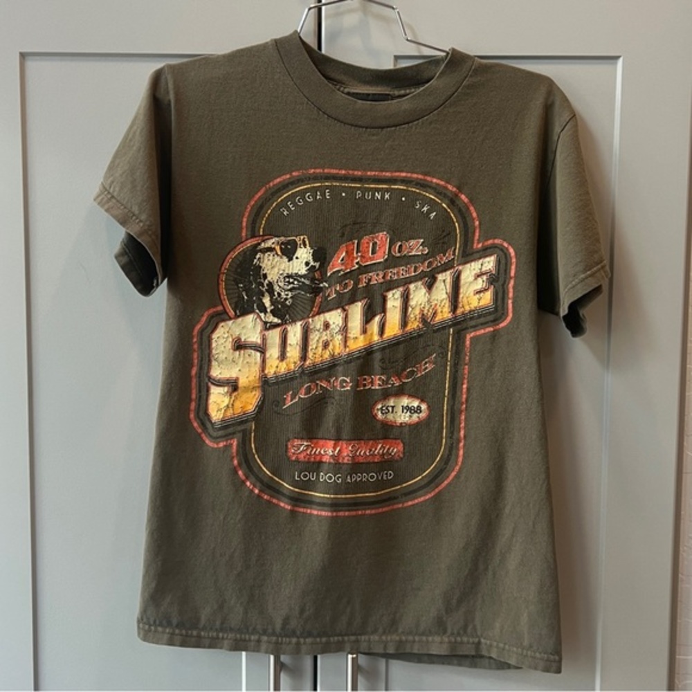 Zion Rootswear Sublime Rare Olive Green Rare Music Raggae Punk Ska Tshirt Small